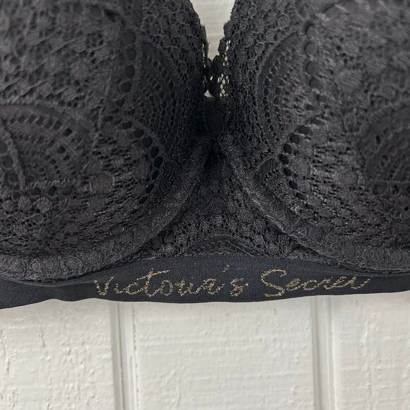 Victorias Secret Women Tshirt Push Up Full Coverage Underwire Bra Black Size 36C - Picture 2 of 7